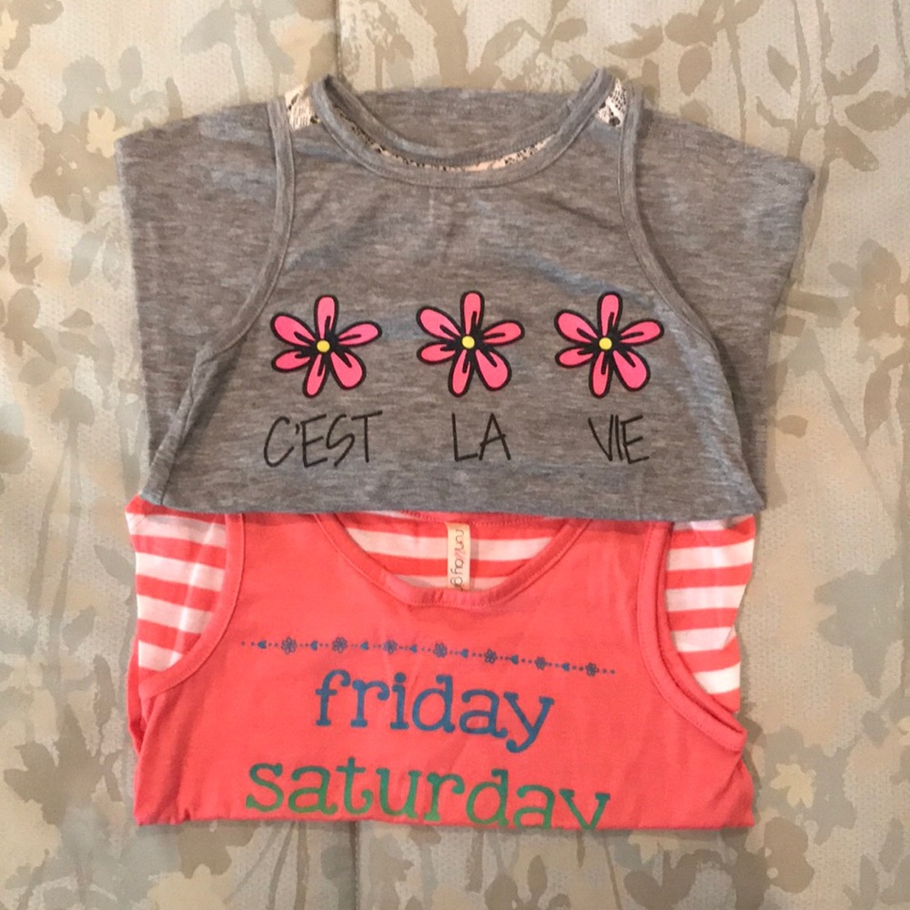 ✖️2️⃣ Bundle of girls tank tops, size 7